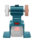 Cordless Mini Bench Grinding Machine With Dual Wheels For Metal Sharpening And Polishing Compatible With 1830B 1840B 1850B Battery Tools showing front view.