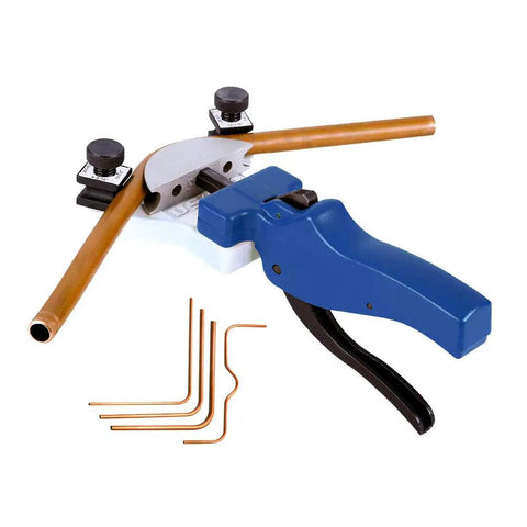 Copper Pipe Tube Bender Kit, Pro Grade With 90 Degree Bender, Multi Size Dies, And Built-In Cutter In A Carry Case, Works On 1/4, 5/16, 3/8 Inch And 5,6,8,10,12mm For HVAC Refrigeration Piping, Easy To Use