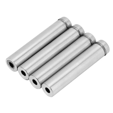 Heavy Duty Stainless Steel Glass Standoff Holder Kit For Wall Display With Hollow Design And Self-Tapping Screws, 12x60mm, 4-piece set