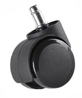 Flat Out Smooth Swivel Chair Casters Polyurethane Rollers Quiet As A Whisper Floor Saver universal caster in black with smooth edges.