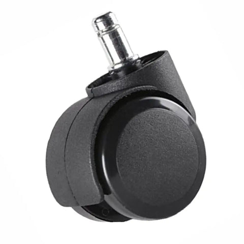 Flat Out Smooth Swivel Chair Casters Polyurethane Rollers Quiet As A Whisper Floor Saver universal caster in black with smooth edges.