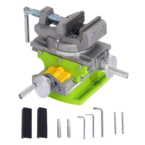 Rotary Table 90 Degree 3 Inch Cross Slide Vise For Drill Press And Milling Machines Built Tough With Vernier Reading, tools included