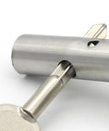 Stainless Steel Tube Well Lock With Key Security Bolt For Fire Escape Doors Includes Fixing Bolts And Escutcheon Plates Silver Iron Finish Heavy Duty