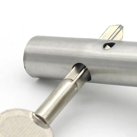 Stainless Steel Tube Well Lock With Key Security Bolt For Fire Escape Doors Includes Fixing Bolts And Escutcheon Plates Silver Iron Finish Heavy Duty