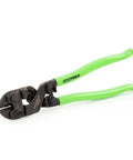 Beefy 8 Inch Heavy Duty Bolt Cutter With Induction Hardened Blades For Nails Locks Rivets And Fence Work shown with green handles