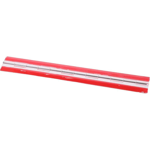 Two Pack Self Adhesive Piano Hinge Transparent Plastic Butt Long, red stainless steel, 30x4.5x0.3 cm, for piano projects.