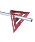 7 Inch Magnetic Rafter Square With Rare Earth Magnets And Precision Aluminum, Easy Read Framing Tool Featuring 1 In Cutout Props Pipe, One And One Eighth Inch Heel, Scribe Notches From 1 To 6 Inches For Fast Accurate Measurements.