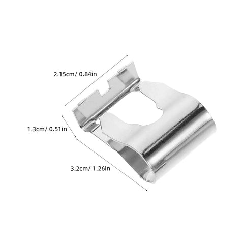 Universal Auto Windshield Wiper Linkage Repair Clips Kit Built Tough With Heavy Duty Stainless Steel - Single clip dimensions shown.