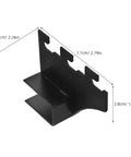 Heavy Duty Square Pipe Shelf Brackets 2 Pack Stainless Steel Black Wall Mounted Shelf Supports for Home Garage Closet No Tools Required Easy Install Ultra Strong, side view with measurements