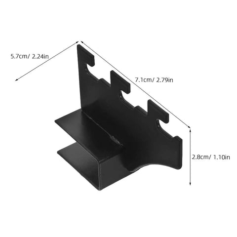 Heavy Duty Square Pipe Shelf Brackets 2 Pack Stainless Steel Black Wall Mounted Shelf Supports for Home Garage Closet No Tools Required Easy Install Ultra Strong, side view with measurements