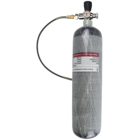 4500 Psi 3 Liter Carbon Fiber Scuba Tank With Paintball Fill Station, Valve Regulator Gauge, High Pressure Composite Cylinder