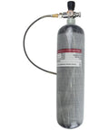 Side view of Beefy 3L 4500Psi Carbon Fiber Air Tank For PCP Air Rifles And Scuba Gear With Regulator Valve M18 Thread Empty Bottle