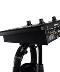 Side view of 40 Channel Digital Personal Mixer With Customizable Source Routing Level And Pan Control 16 Assignable Keys MADI Dante Or EtherSound Compatibility PoE Powered Perfect For Live Sound Engineers And Gig Setups showing control knobs and input connections.