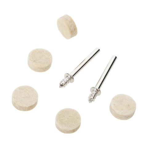 Get Ready For Some Serious Shine With The 100 Piece 13mm Wool Felt Polishing Buffing Pads Featuring Quick Fit Shank Design, pads and shanks.