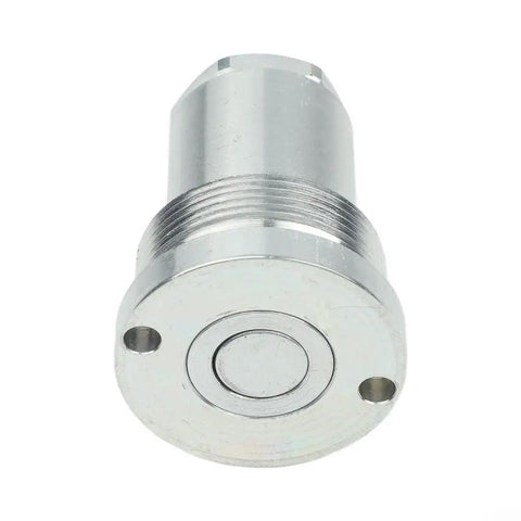 Heavy Duty Hydraulic Quick Coupler Plug Fits Tractors and Farm Equipment 0004 044 Series 16 UNF Female 6 Points Zero Tools Needed Plug and Play Style Easy Swap Setup for Yard Work or Heavy Lifts Fast Performance No Worries Just Get It Done., silver metal hydraulic coupler plug with threaded body and front face