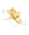 Cool Vintage Duckbill Hasp Latches For Secure Wooden Boxes And Storage Lockers. Gold toggle clasp hardware measuring 5.3cm x 3.9cm.