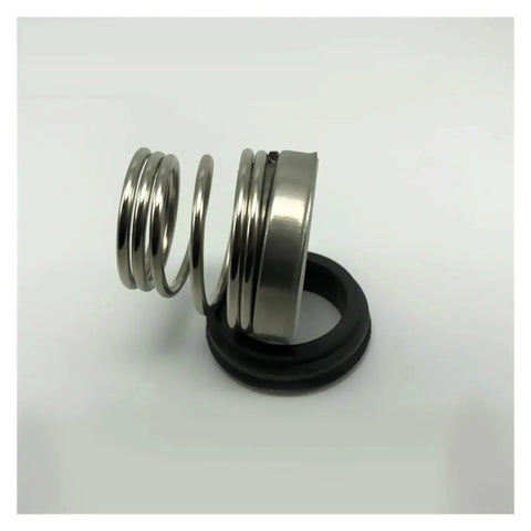 Upgrade Your Pump With This Tough Sic-Sic-Fkm Mechanical Shaft Seal Series 155 For 28mm Routines. Stainless steel spring and rubber seal close-up.