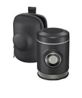 Picopresso Portable Espresso Maker With 18 Bar Pressure For Quick Pulls On The Go Ultra Compact Coffee Machine With 80 Ml Water Tank And 18 G Ground Capacity A Sweet Travel Gift For Caffeine Lovers shown with protective case.