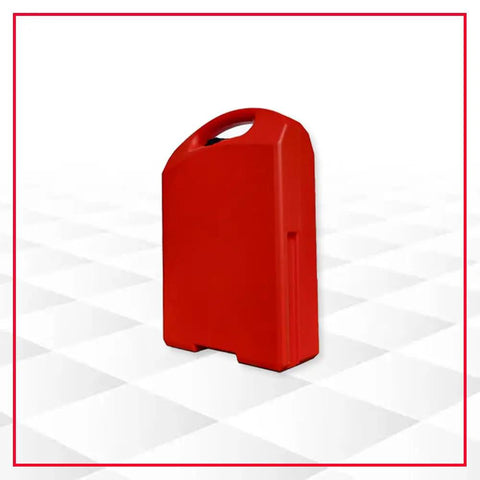 Top Rated 48 Inch By 27 Inch Full Electric Pallet Jack With Lithium Ion Battery 3300 Lb Capacity 24 Volt 30 Ah red battery case.