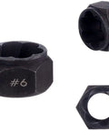 Close-up of #6 socket from the 10 Piece Nut Remover And Bolt Extractor Set Easy Out Tools 9mm To 19mm, chrome vanadium steel.