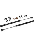 Chevy Colorado Hood Struts for GMC Canyon 2023 to 2026 No Drill Hood Lift Support, two gas springs, mounting brackets, hardware displayed