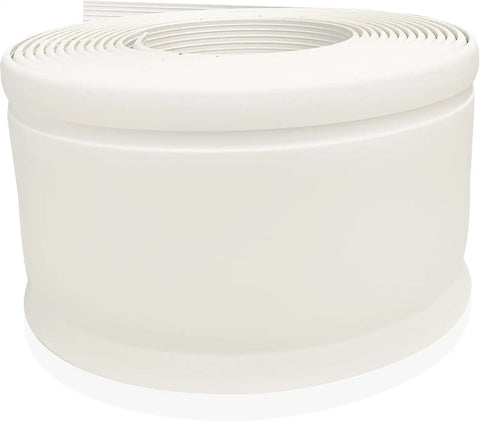 White Vinyl Wall Base Self-Stick Ultra Thick 1/8 Inch, 4.25 Inch By 80 Feet Peel And Stick Adhesive Backing roll