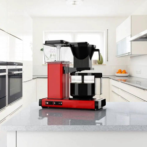 Stainless Steel Drip Coffee Maker With Thermal Base Keeps Coffee Hot For Hours Easy Water Level Display Automatic And Hand Brew Modes Analog Filter Coffee Machine For Home Use on countertop