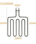 Heavy Duty 304 Stainless Steel Tubular Air Heater Replacement Element For Oven Baking, 2000W, dimensions labeled.