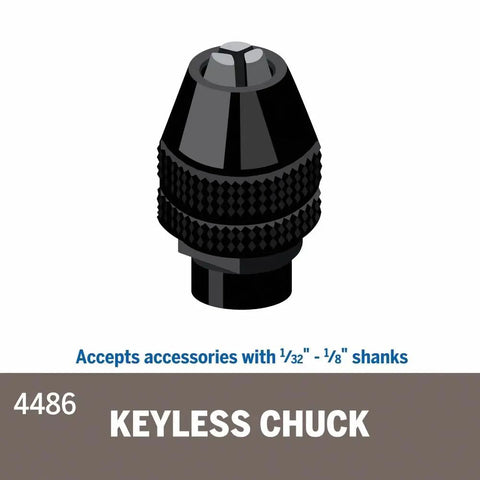 Tool Free Keyless Chuck For Rotary Tools Quick Change No Collet Or Wrench Needed Fits One Thirty Second Inch To One Eighth Inch Shanks Compatible With Most 4000 Series And Classic Models Faster And Easier Accessory Swaps