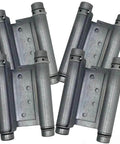 4 pack of 6 Inch Double Action Spring Hinge For Saloon Doors Satin Chrome Finish Heavy Duty Commercial Door Hardware