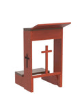 Solid Wood Prayer Kneeler Bench With Folding Table Top For Home Or Church Padded Kneeler Shelf And Compact Design Space Saving Kneeling Table Chair For Prayer And Meditation Ideal Religious Gift side view