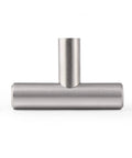 Brushed Nickel 5 Pack Single Hole Cabinet Knobs And Stainless Steel T Bar Handles Set front view on white background