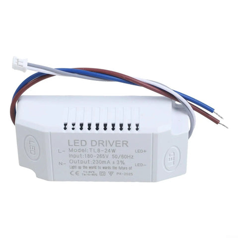 Rock Solid Led Driver Transformer 8 To 24 Watt constant current power supply for ceiling light with input and output details.