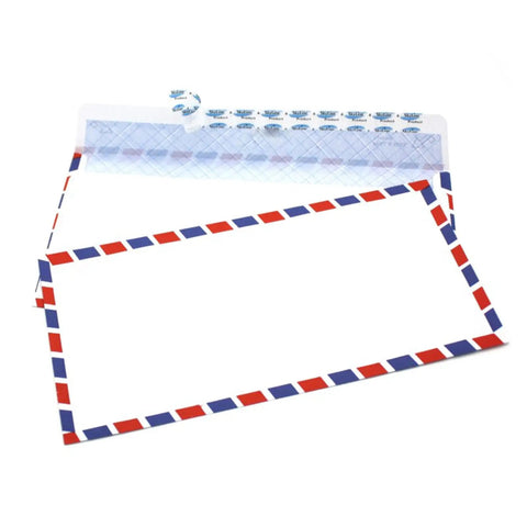 Retro Airmail Envelopes Pack For Invitations And Letters Easy To Use Air Mail Style Envelopes with red white blue guidelines