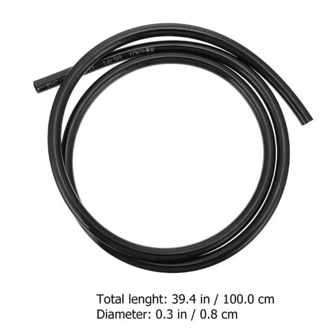 Practical And Sturdy Polyurethane Fuel Hose Kit 3pcs For Car And Bike Replacement Gasoline Petrol Line Tube System Black Ready To Go, 1m black hose