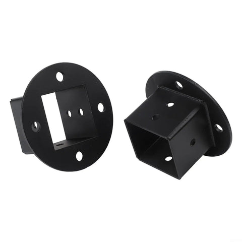 Heavy Duty 2x2 Inch Metal Post Anchor Base Kit With Floor Flange For Fence Poles Deck Railing Pergola Or Mailbox Black Finish Includes Screws And Expansion Pipes 2 Pack