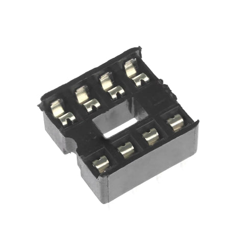 Single socket from Ten Pack 8P DIP IC Socket Adapter With 2.54mm Pitch Dual Row Solder Type IC Chip Socket For Prototyping And Repairs