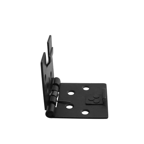 2 Pack 90 Degree Snap On Spring Loaded Concealed Plate Folding Hinges Stainless Steel 1.97 x 1.57 Inches For Securing Cabinet Doors Furniture Hardware And Dining Table Projects Black