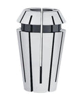 Heavy Duty ER16 Collet Chuck Tool Holder For CNC Milling Machines With Ultra Precision Accuracies Down To 0.008mm, chrome finish, close-up view.