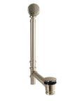 Tub Waste And Overflow Drain Assembly With Double Pivoting Action, Toe Touch Stopper, Brushed Nickel Finish, Solid Brass Construction