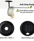 4 Pack No Drill Cabinet Door Lid Organizer For Plastic And Tumbler Lids, showcasing anti-drop design and compatibility with various lids.