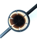 Top view of Heavy Duty Bamboo Splitter 6 Cut Tool For Evenly Dividing Bamboo Into Six Pieces Steel Construction Black Finish