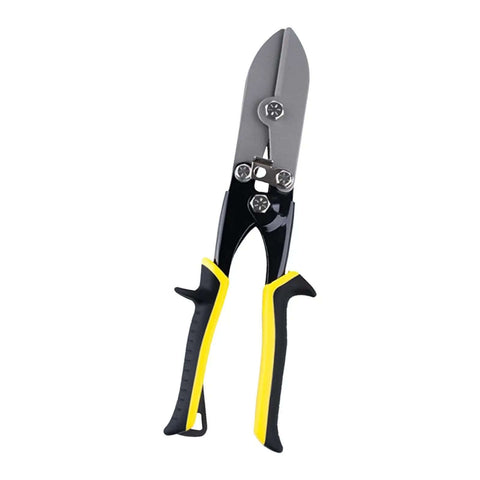 5-Blade Hand Crimping Pliers For 24 To 28 Gauge Metal Sheets With Locking Nonslip Grip, Carbon Steel Construction Heavy-Duty Build Black And Yellow