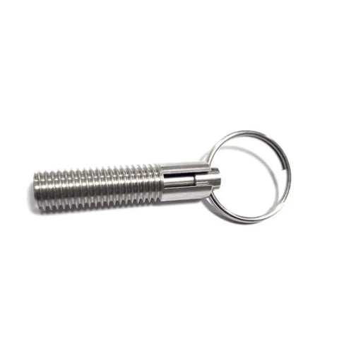 Real Slick Stainless Steel Locating Pin With Hand Retractable Spring Indexing Plunger M6 Lock Ring, close-up view showing detailing.
