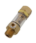 Pressure Washer Inlet Sediment Filter For Three Quarter Inch Garden Hose To One Half Inch MNPT Outlet Brass With Clear Cover