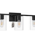 Four Light Matte Black Bathroom Vanity Light With Glass Shades Over Mirror Wall Sconces For Farmhouse Style Dope Modern Home Lighting Fixture