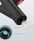 High Pressure Toilet Plunger For Clogs With Real Time Barometer And Stainless Steel Drain Blaster nozzle and sealing ring.