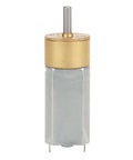 DC 12V Mini Planetary Gearbox Motor With All Brass Reducer, All Metal Construction, visible from front view