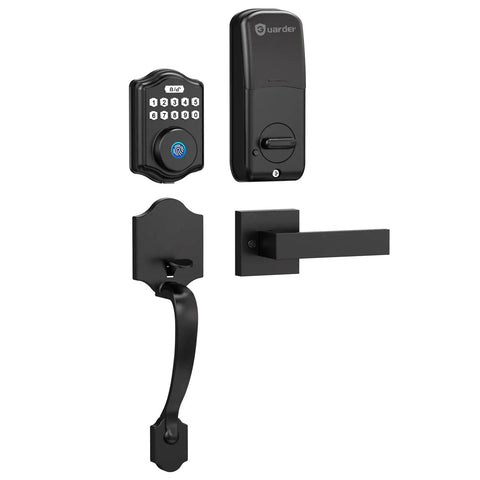 Fingerprint Front Door Lock With Deadbolt, Keyless Entry System Featuring Code, Fingerprint And Key Access, IP65 Weatherproof Alloy