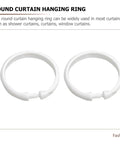 36 Pack Large Plastic Curtain Rings For Shower And Window Curtains With Smooth Glide Hooks in Classic White, Close-Up View